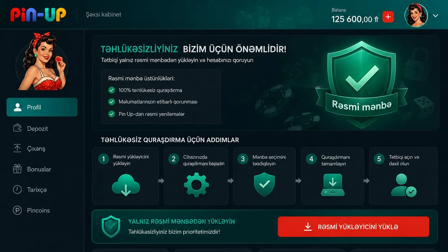 Pin Up indir təhlükəsiz rəsmi mənbə